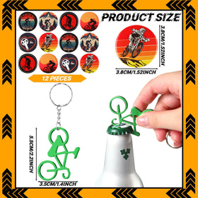 Poen bike keychains set; durable alloy accessories for backpacks.