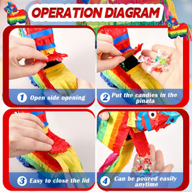 Poen carnival donkey pinata rainbow ready for interactive games and crowd engagement.