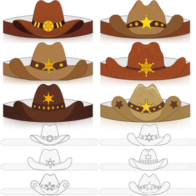Poen cowboy hat crown kit for coloring and wear at western party