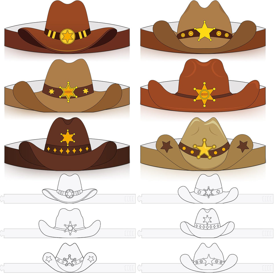 Poen cowboy hat crown kit for coloring and wear at western party