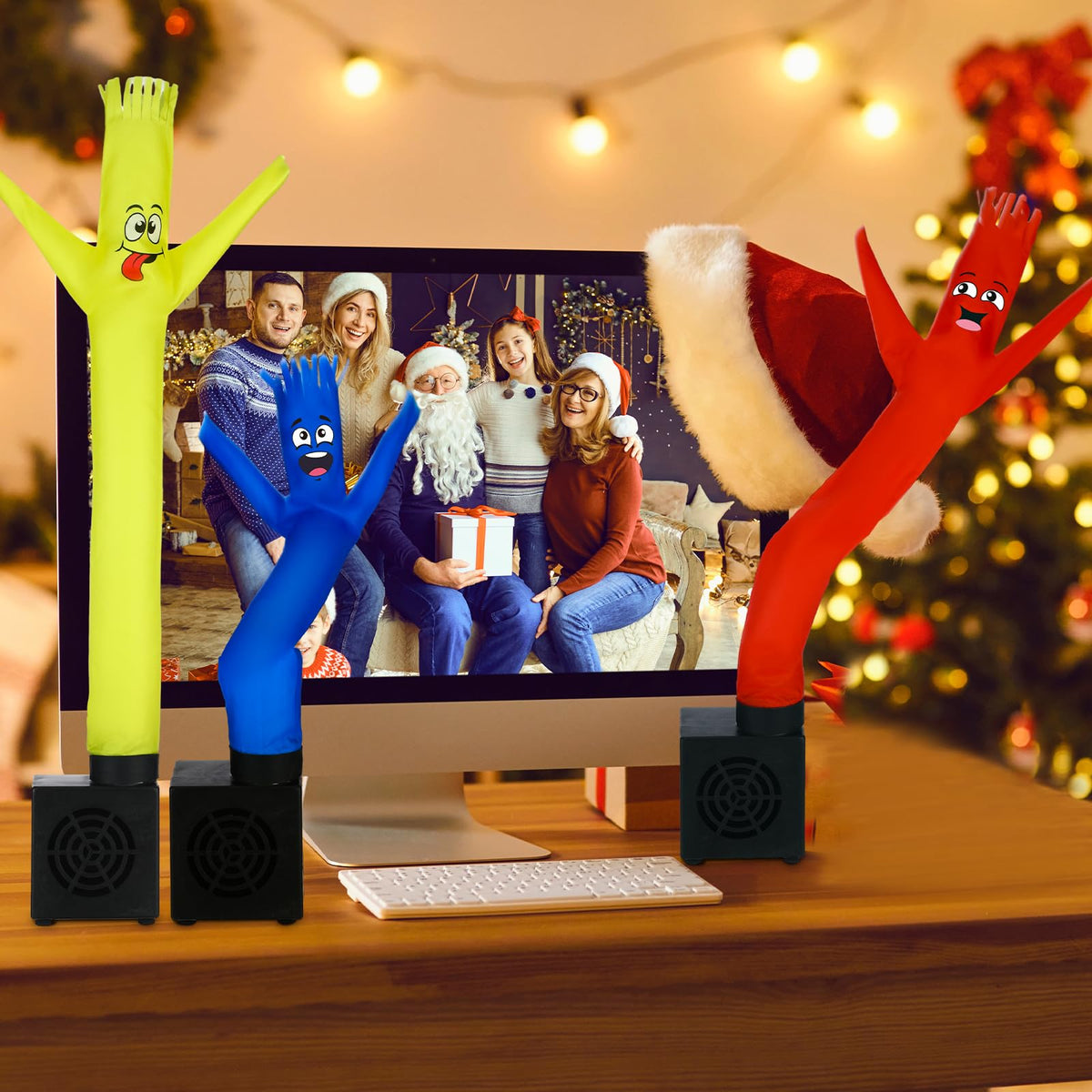 Poen dancing tube man on desk used as gag gift for parties and offices