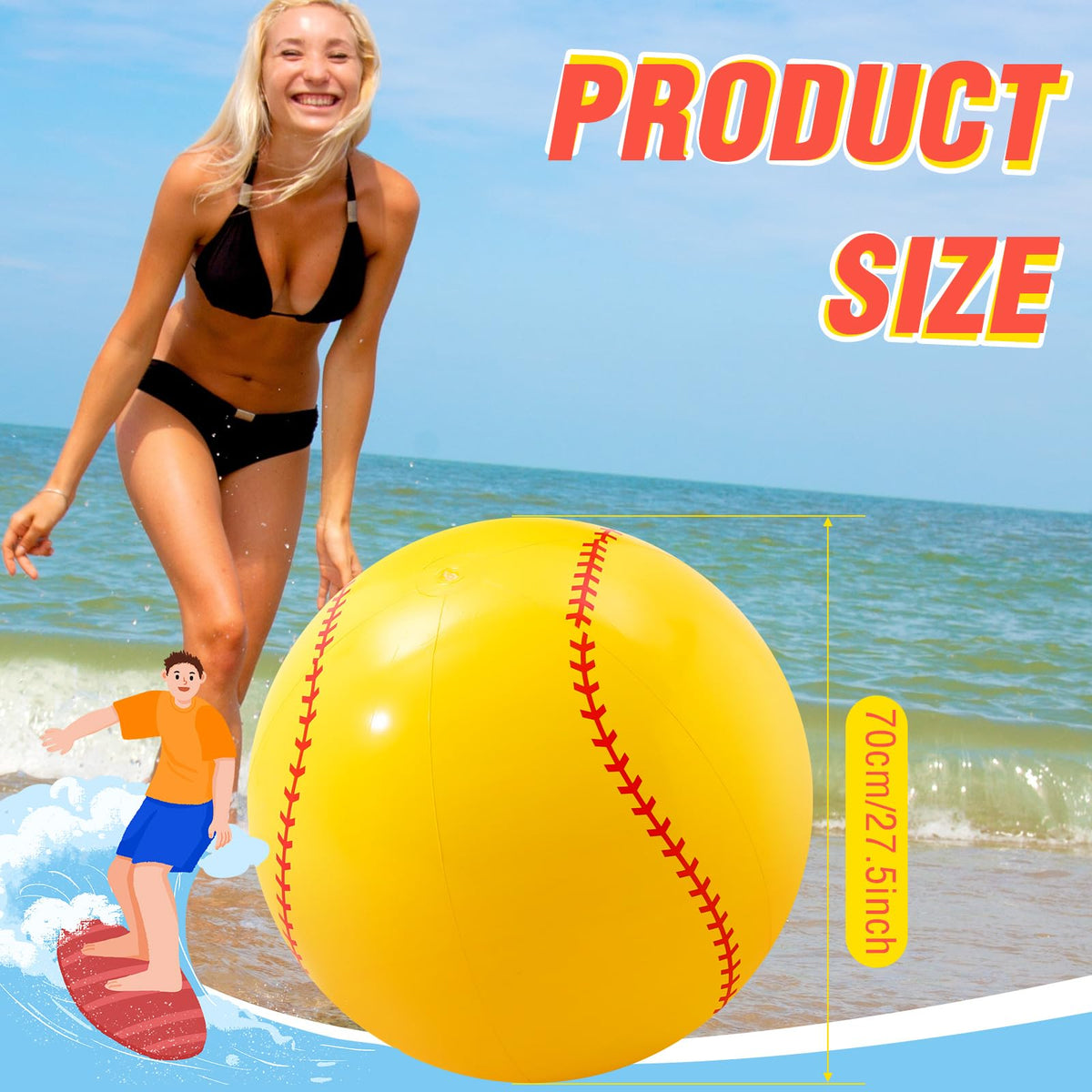 Poen durable PVC softball ball with smooth surface for long-lasting water play