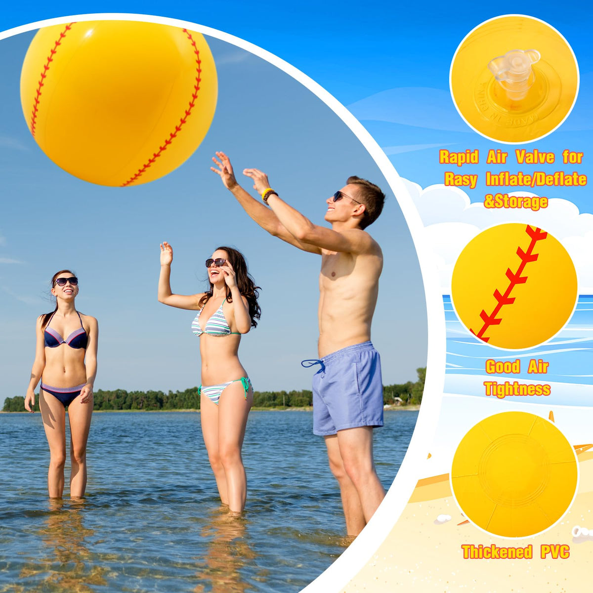 Poen family-friendly beach ball for weekend parks and backyard fun