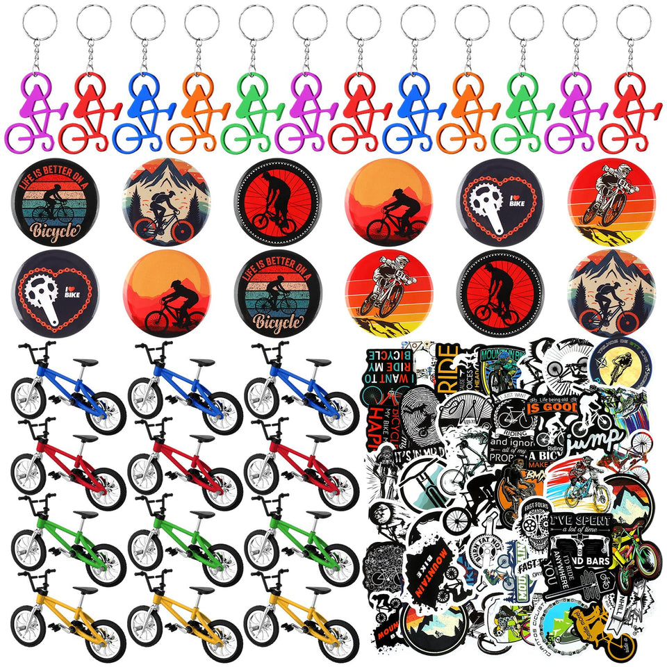 Poen finger bikes set; colorful mini toys for party favors and play.