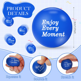 Poen blue foam stress balls measure 1.57 inches for handheld relief.