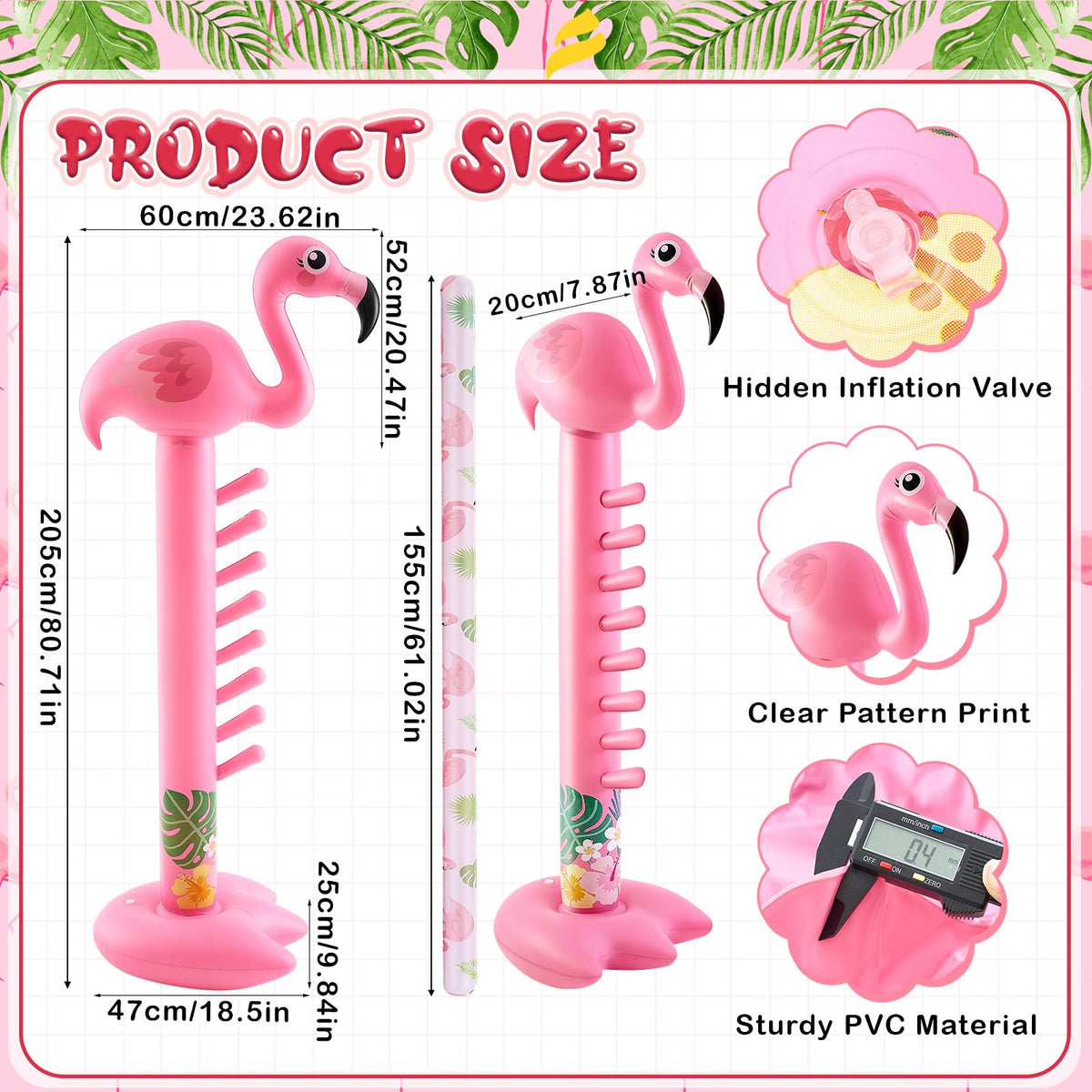 Poen giant inflatable flamingos limbo poles enabling easy setup