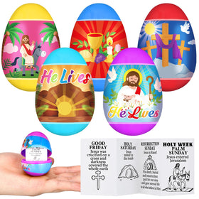 Poen He Lives Easter eggs set with 30 prefilled eggs for festive celebrations.