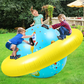 Poen inflatable dome rocker bouncer with astronaut design supports active outdoor play