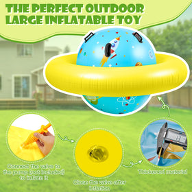 Poen inflatable dome rocker bouncer features six handles for safe grip during bouncing