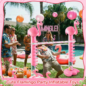 Poen inflatable flamingos limbo joystick guides players through the challenge