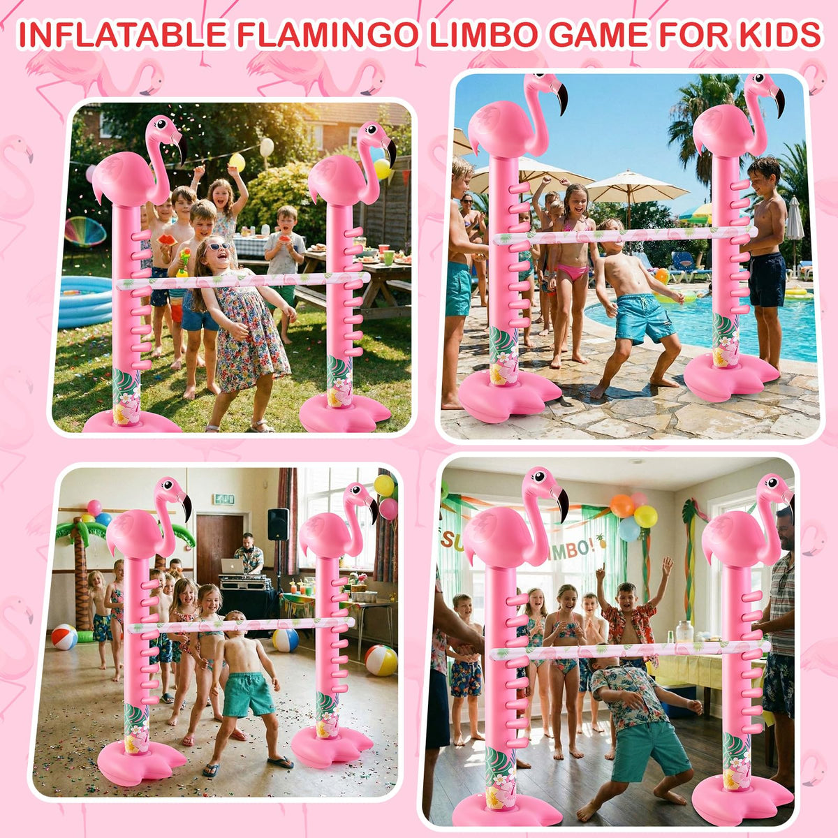 Poen flamingos limbo water-filled base adds stability during rounds