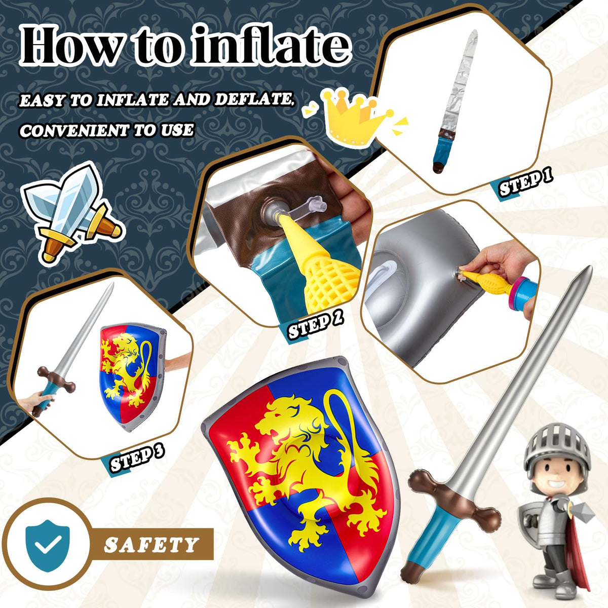 Poen inflatable shield inflated to 45 cm for safe, sturdy play