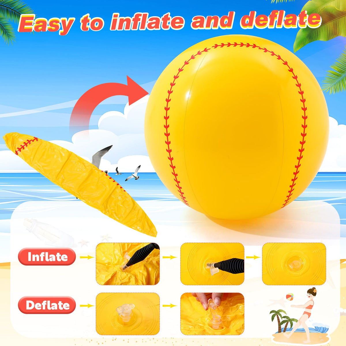 Poen inflatable softball valve design enables quick inflation and deflation