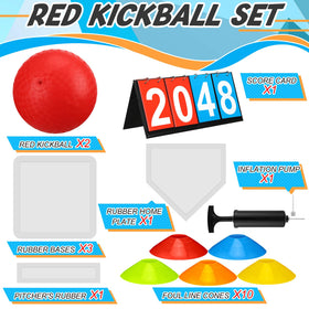 Poen kickball set rubber bases for sturdy field setup