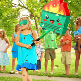 Poen pinata party game in action suits kids and adults.