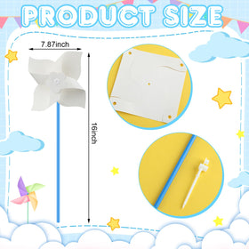 Poen pinwheels with bright plastic handles for durable, safe handling.