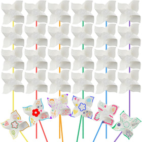 Poen pinwheels color-your-own white 5-inch kit for kids' crafting and outdoor decor.
