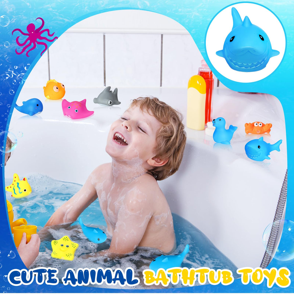 Poen rubber starfish bath toy for colorful bath time and photography props