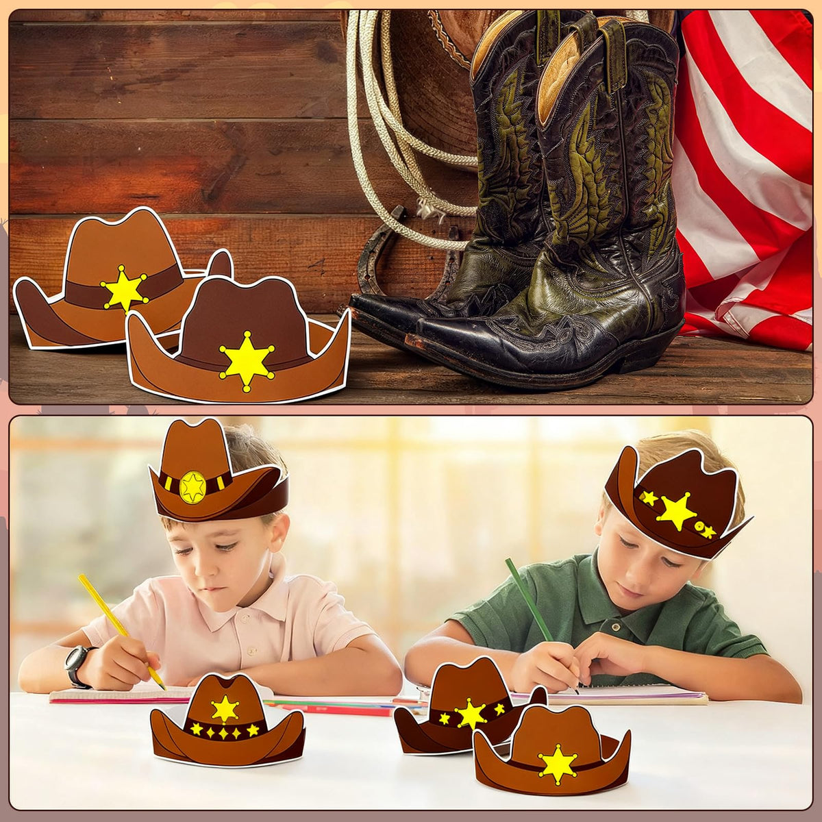 Poen crowns feature six-point star western design for festive ambiance