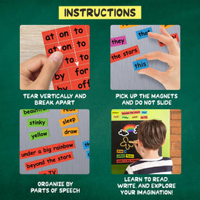 Poetry Tiles support spelling and writing through playful magnet play.