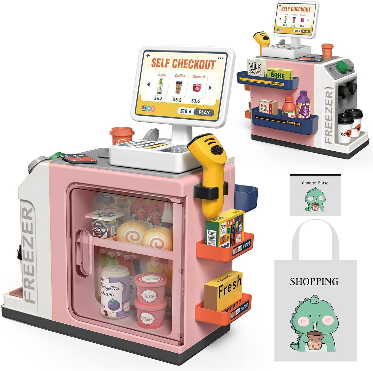 POFJOEQ cash register playset with coffee feature inspires imaginative play