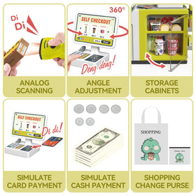 POFJOEQ credit cards; enhances pretend shopping with card-pay interactions