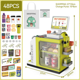 POFJOEQ play money set; kids practice counting and transactions with authentic-looking bills