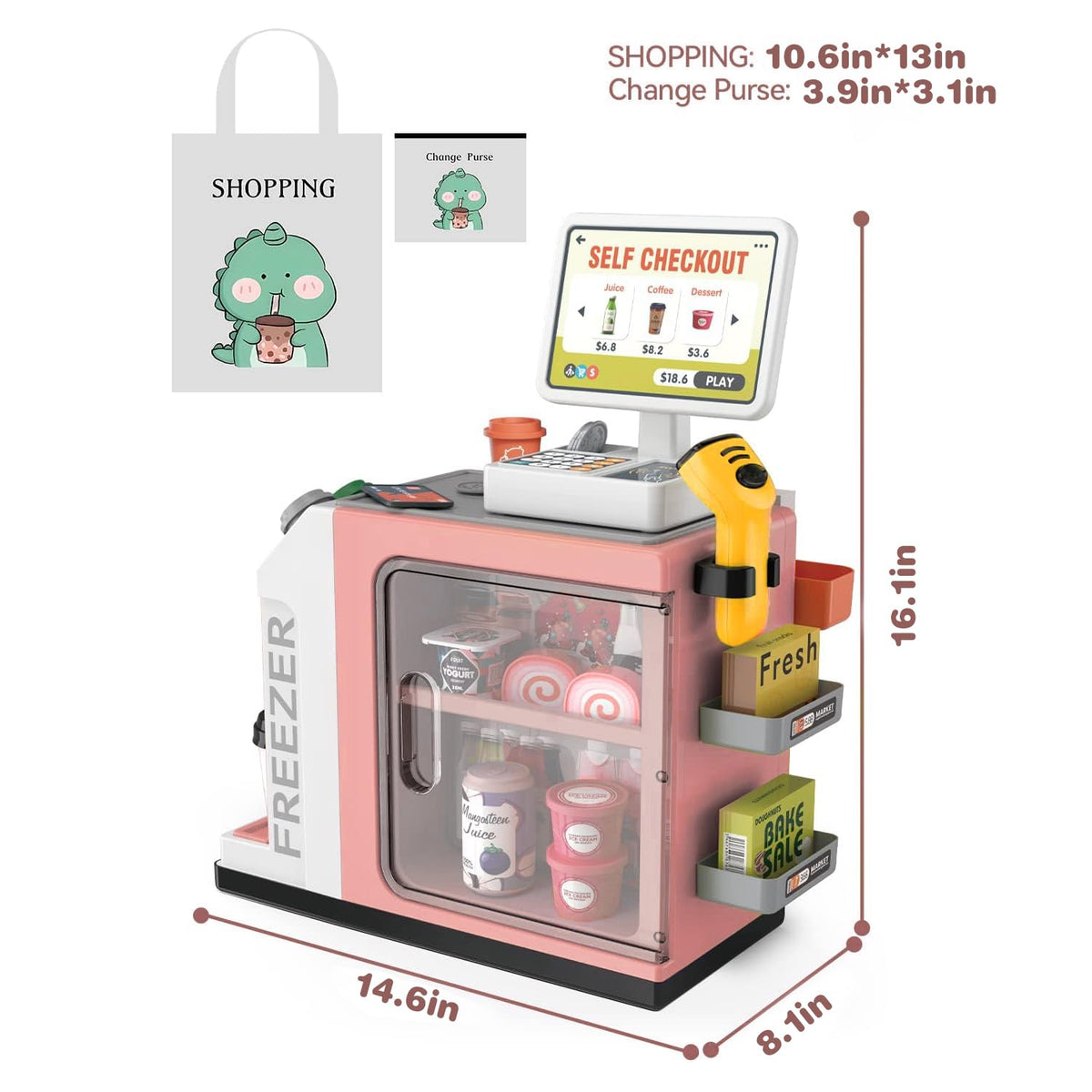 POFJOEQ cash register playset includes scanner and credit card for realistic transactions