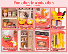 POFJOEQ Kids Kitchen Play Set durable, safe materials for long-lasting play.