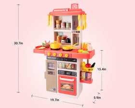 POFJOEQ Kids Kitchen Play Set electronic sounds enhance pretend cooking experiences.