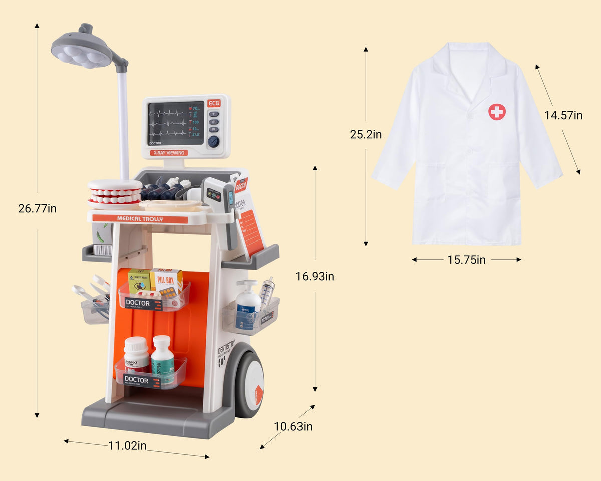 POFJOEQ STEM Doctor playset ECG machine promotes listening skills and imaginative play