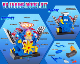 POFJOEQ STEM New V6 engine kit dissected parts enables hands-on learning through play