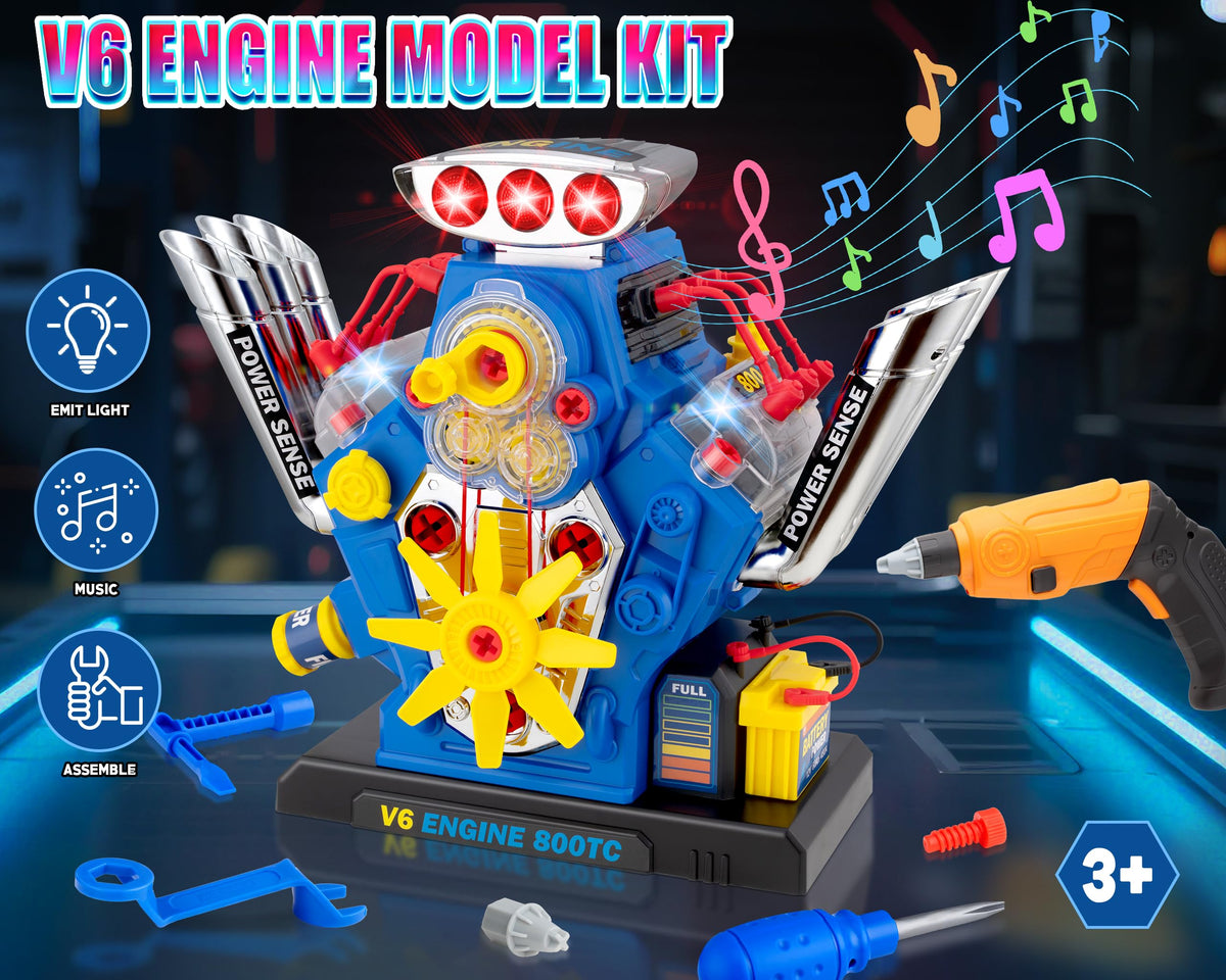 POFJOEQ STEM New V6 engine kit durable construction supports repeated assembly sessions