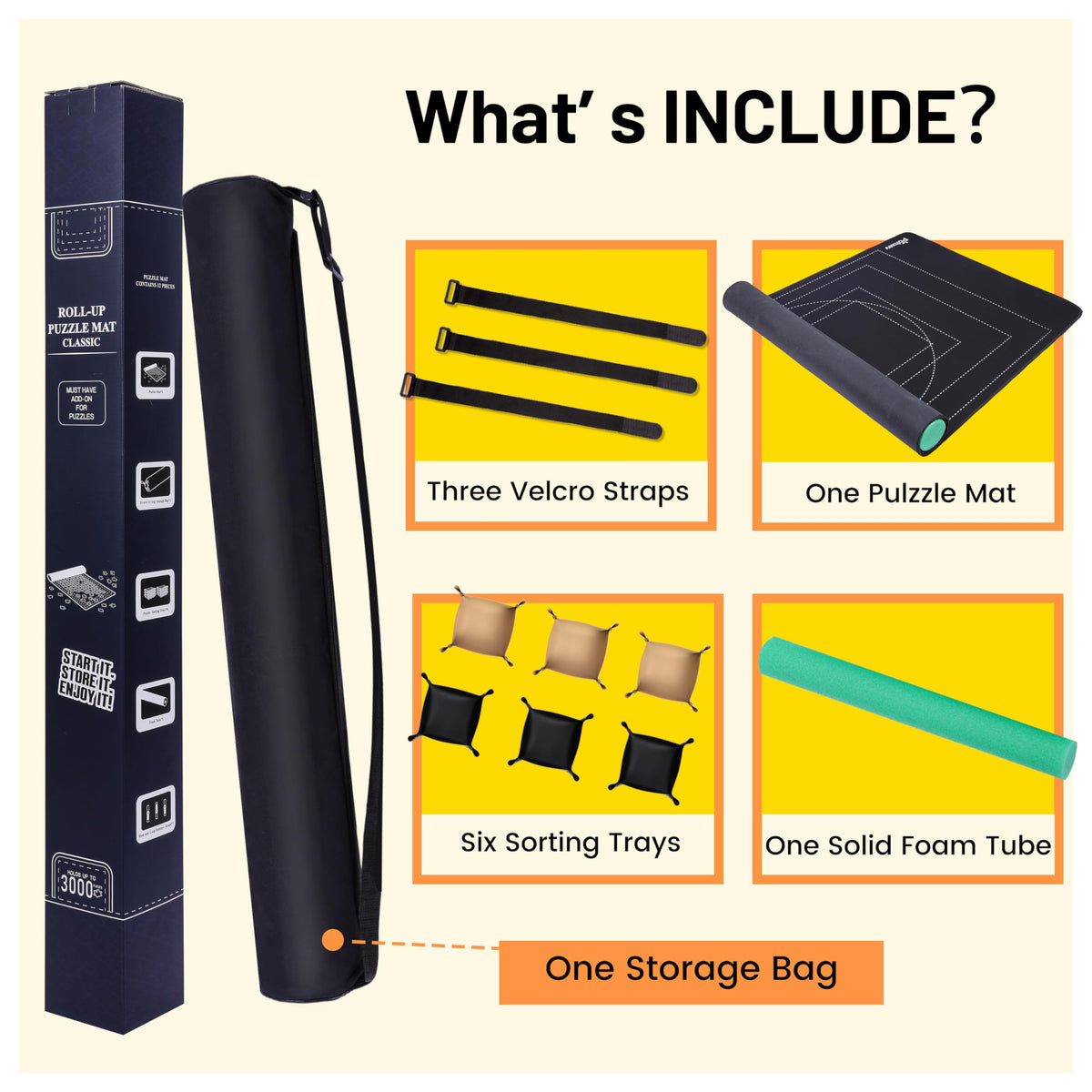 Pohxev non-slip bottom keeps puzzle pieces stable during solving.