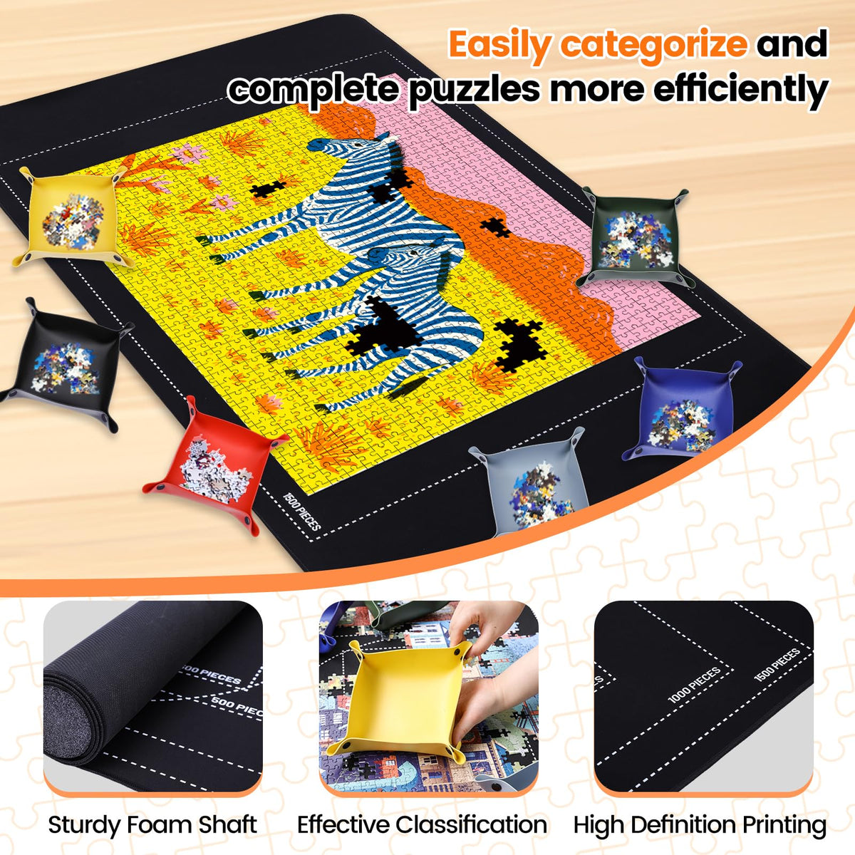 Pohxev puzzle mat non-slip bottom for stable work