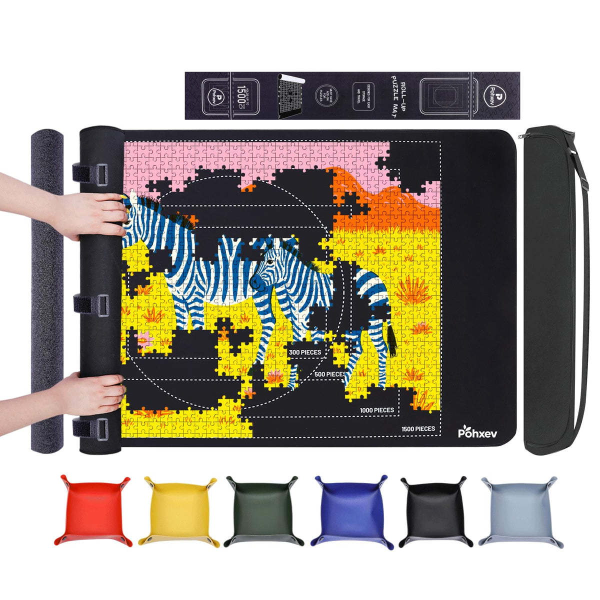 Pohxev Puzzle Mat Roll Up surface for crease-free puzzling