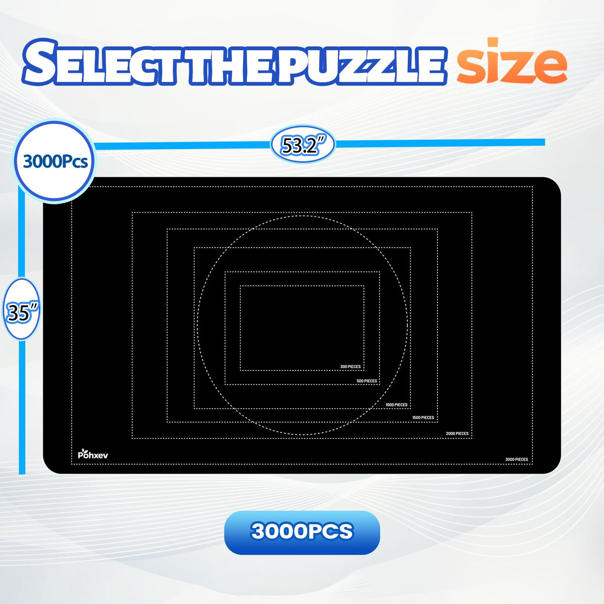 Pohxev puzzle mat rollup 53 by 35 inches for large puzzles