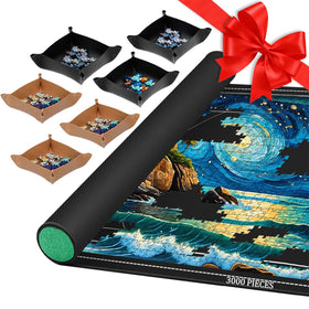 Pohxev puzzle mat rollup with non-slip bottom stabilizes assembly
