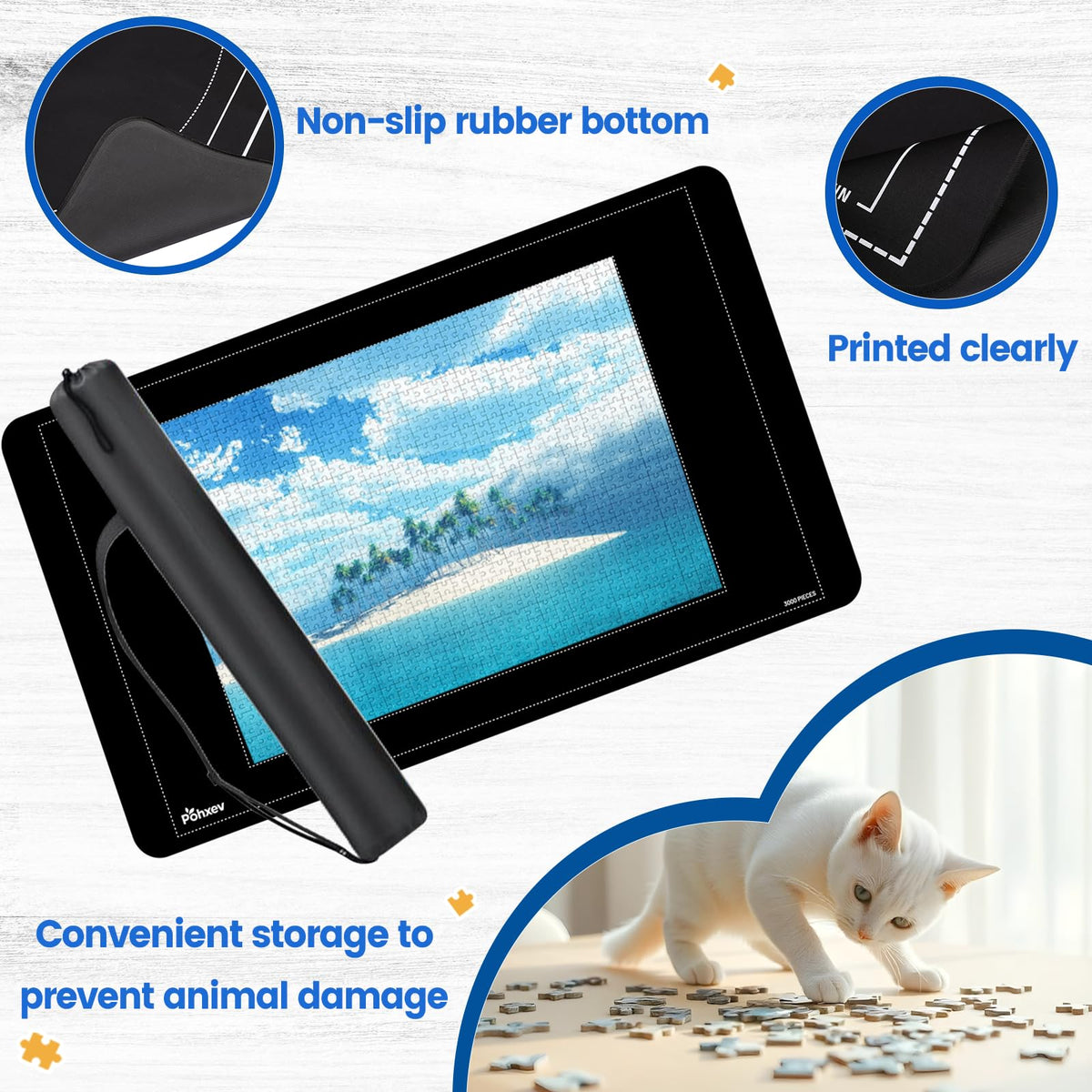 Pohxev puzzle mat rollup portable design for anywhere puzzling