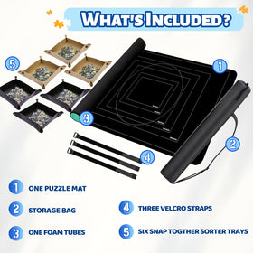 Pohxev puzzle mat rollup six sorter trays organize colors and shapes