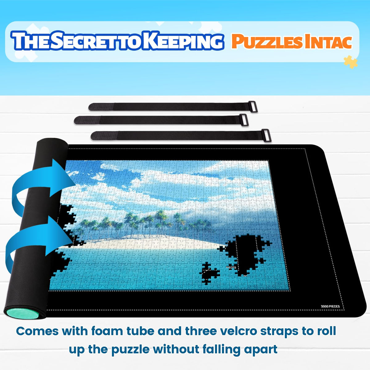 Pohxev puzzle mat rollup smooth top enables seamless placements