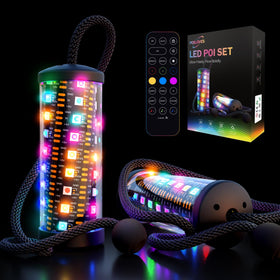 POILOVES LED Poi Stick with 241 light modes for versatile flow art performances.