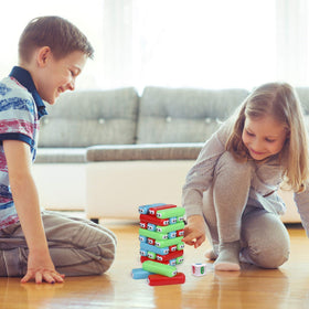 Point Games Googly Tower assembly supports cooperative play during family gatherings.