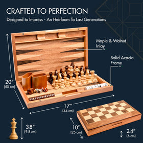 Pointworks acacia wood frame provides sturdy premium feel