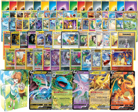 Pokemon 100-card bundle with deck box, convenient storage for your collection.