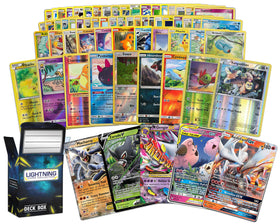Pokemon 100-card bundle with LCC deck box keeps cards organized for play