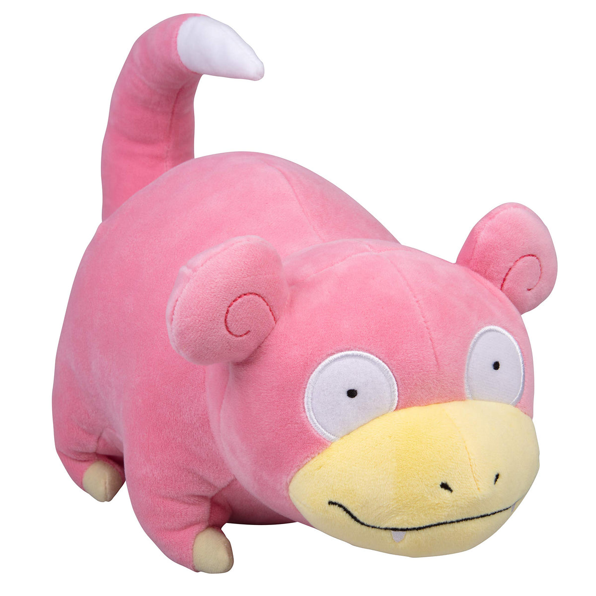 Pokémon Slowpoke plush close-up showing soft fabric for cozy cuddles.