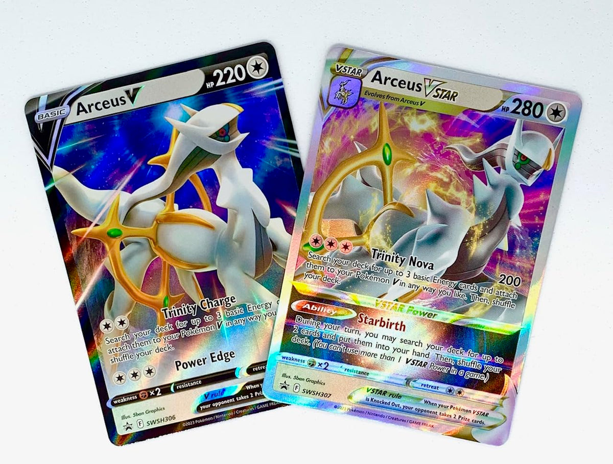Pokémon Arceus V & VStar Black Star Promo card—ideal for display and gameplay.