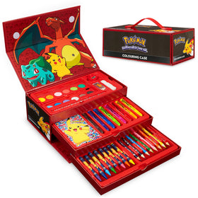Pokemon Art Set contents displayed, all-in-one creativity kit for kids at home