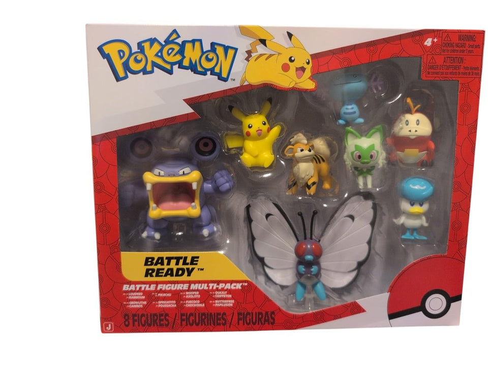 Pokémon Battle Figure 8 Pack featuring Pikachu ready for display and play.